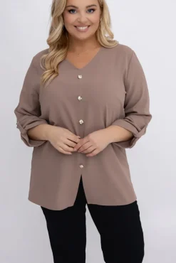 Damskie Polski Kakaowa Koszula SAVIA