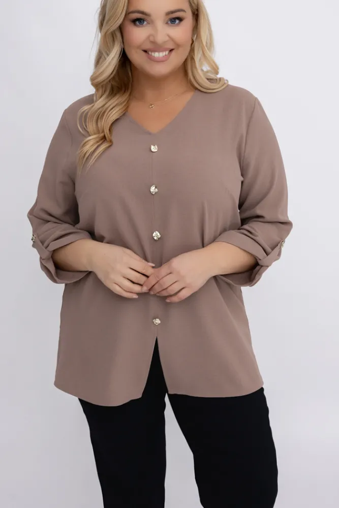 Damskie Polski Kakaowa Koszula SAVIA