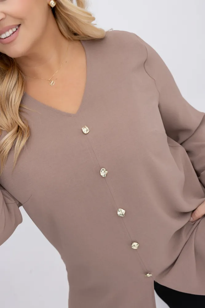 Damskie Polski Kakaowa Koszula SAVIA