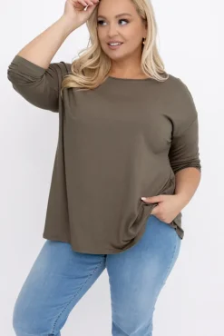 Damskie Włoski Kawowa Bluzka DEFENTO