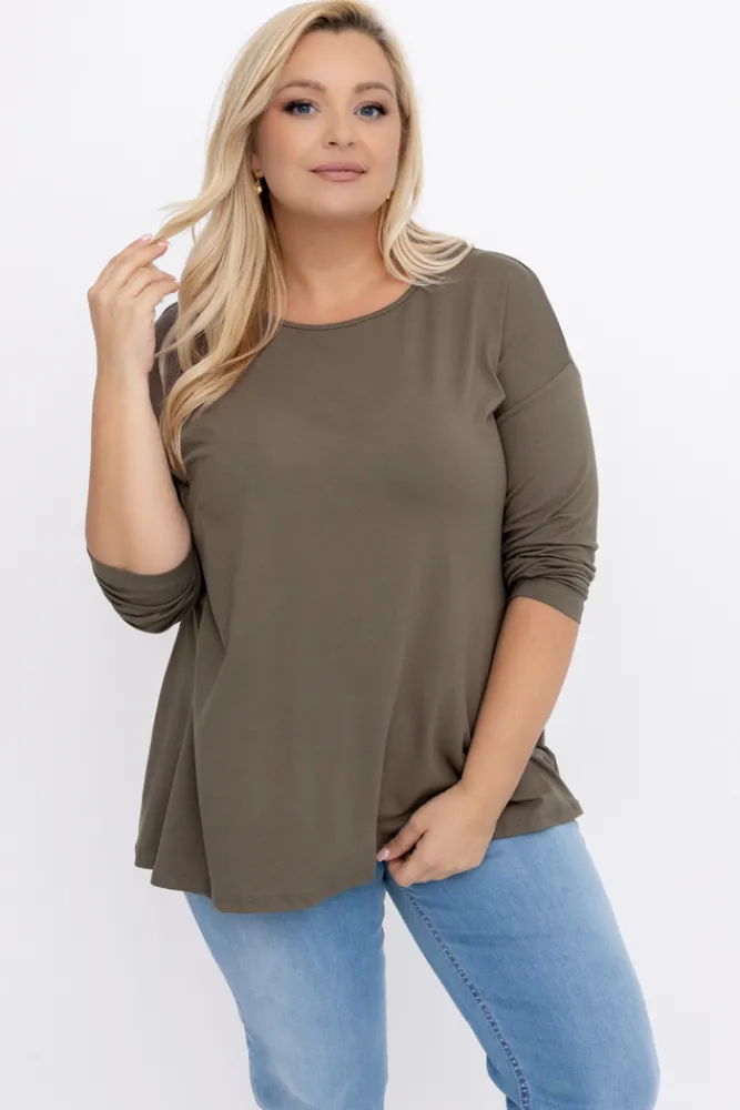 Damskie Włoski Kawowa Bluzka DEFENTO