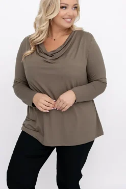 Damskie Włoski Kawowa Bluzka LANTIGRA