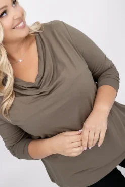 Damskie Włoski Kawowa Bluzka LANTIGRA