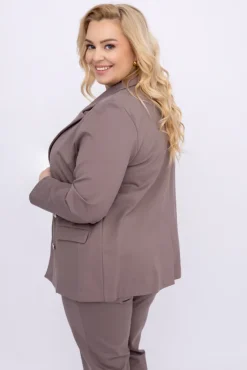 Damskie Polski Kawowa Marynarka dwurzędowa MEYVI