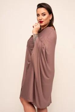 Polski Kawowa Sukienka HERMI