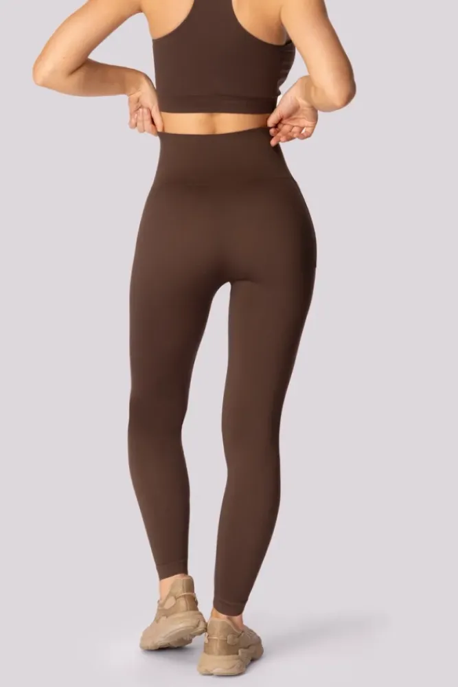 Polski Kawowe Legginsy z kieszonką BASE