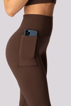 Polski Kawowe Legginsy z kieszonką BASE