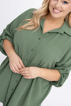 Damskie Włoski Khaki Koszula VISCO