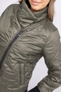 Damskie Polski Khaki Kurtka pikowana ocieplana ROBENO