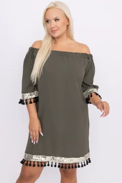 Polski Khaki Sukienka FEREZO