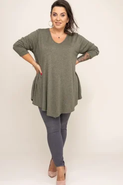 Damskie Włoski Khaki Sweter VERGEMO