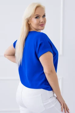 Damskie Włoski Kobaltowa Bluzka z wisiorkiem FAIRY