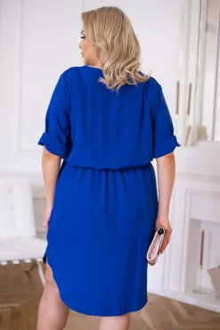 Polski Kobaltowa Sukienka KAMAYO