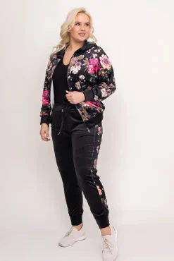 Damskie Włoski Komplet Dresowy welurowy KARMENIO Wzór 1