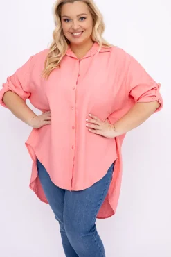 Damskie Włoski Koralowa Koszula TERIEN