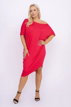 Polski Koralowa Sukienka CASUAL FASHION