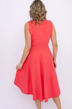 Włoski Koralowa Sukienka FORMINA