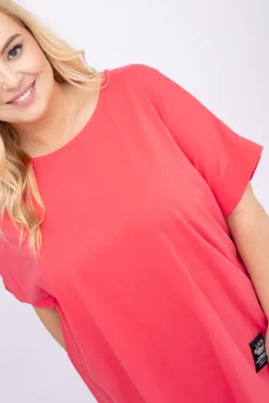 Damskie Włoski Koralowa Tunika STRIPI