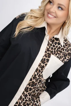 Damskie Włoski Koszula w panterkę XIRIEN