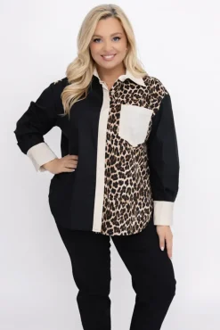 Damskie Włoski Koszula w panterkę XIRIEN