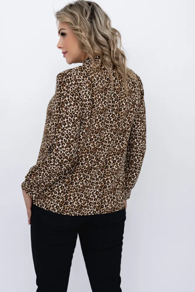 Damskie Włoski Koszula z żabotem TIGRIO