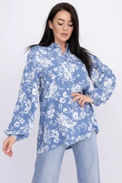 Damskie Polski Koszula z bufiastymi rękawami KAMI Wzór 8