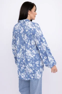 Damskie Polski Koszula z bufiastymi rękawami KAMI Wzór 8