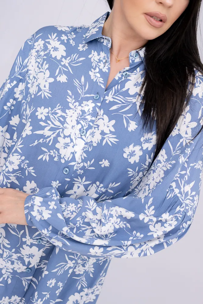 Damskie Polski Koszula z bufiastymi rękawami KAMI Wzór 8