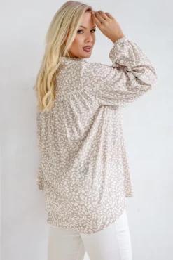 Damskie Polski Koszula z bufiastymi rękawami KAMI Wzór 13