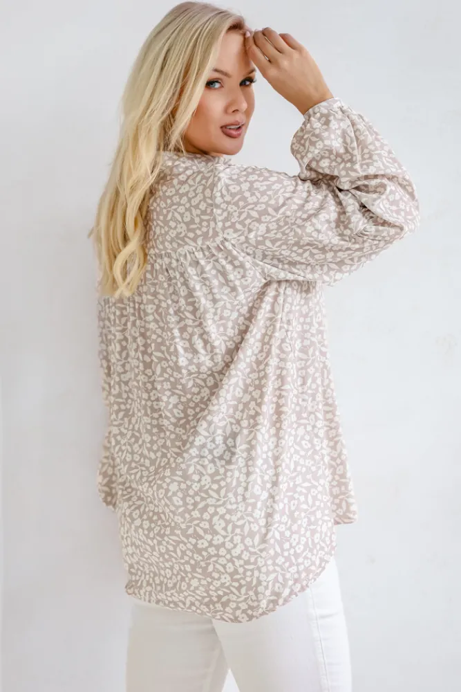 Damskie Polski Koszula z bufiastymi rękawami KAMI Wzór 13