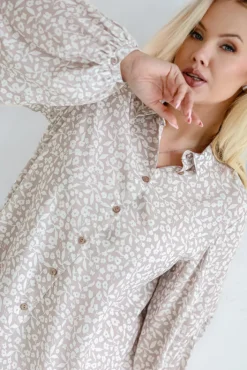 Damskie Polski Koszula z bufiastymi rękawami KAMI Wzór 13