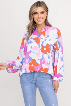 Damskie Polski Koszula z bufiastymi rękawami KAMI Wzór 3