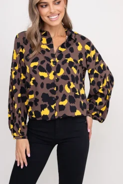 Damskie Polski Koszula z bufiastymi rękawami KAMI Wzór 4