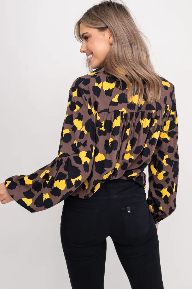 Damskie Polski Koszula z bufiastymi rękawami KAMI Wzór 4