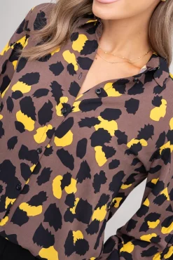 Damskie Polski Koszula z bufiastymi rękawami KAMI Wzór 4