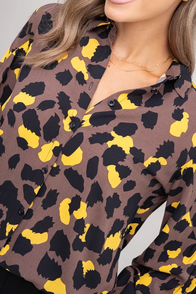 Damskie Polski Koszula z bufiastymi rękawami KAMI Wzór 4