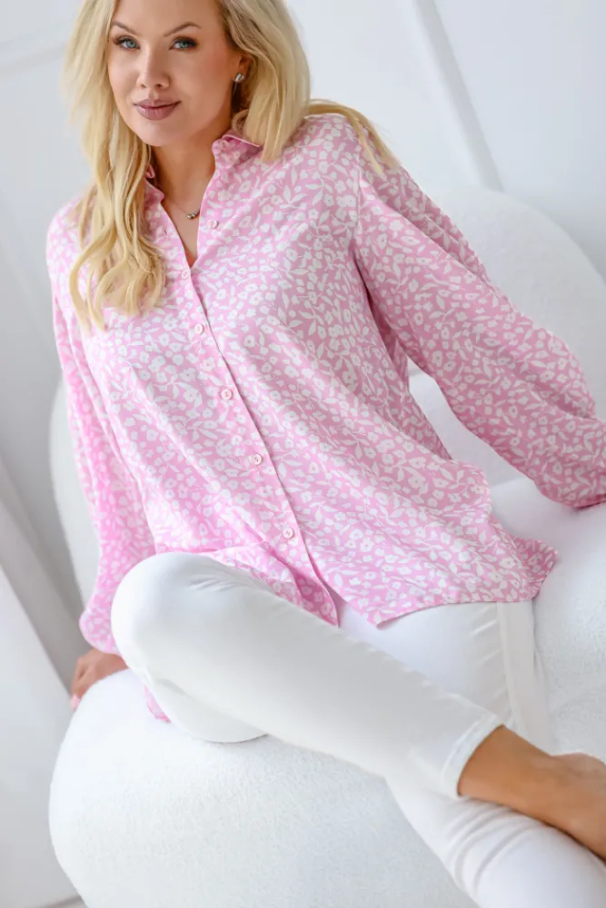 Damskie Polski Koszula z bufiastymi rękawami KAMI Wzór 11