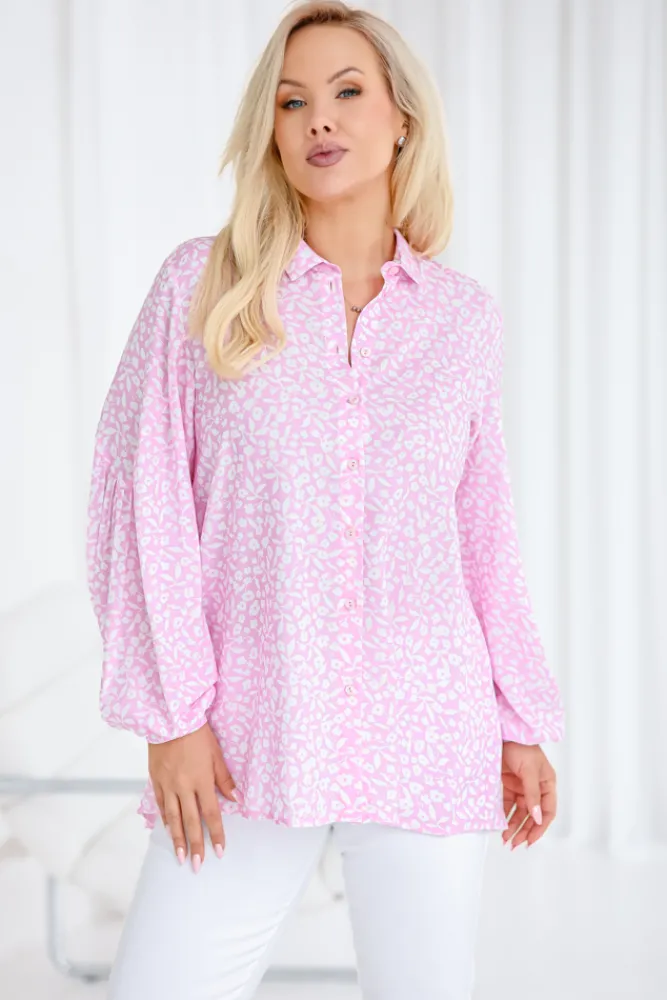 Damskie Polski Koszula z bufiastymi rękawami KAMI Wzór 11