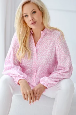 Damskie Polski Koszula z bufiastymi rękawami KAMI Wzór 11