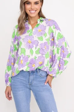 Damskie Polski Koszula z bufiastymi rękawami KAMI Wzór 7