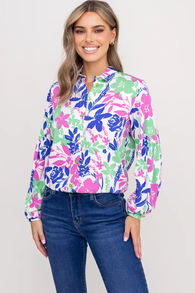 Damskie Polski Koszula z bufiastymi rękawami KAMI Wzór 5