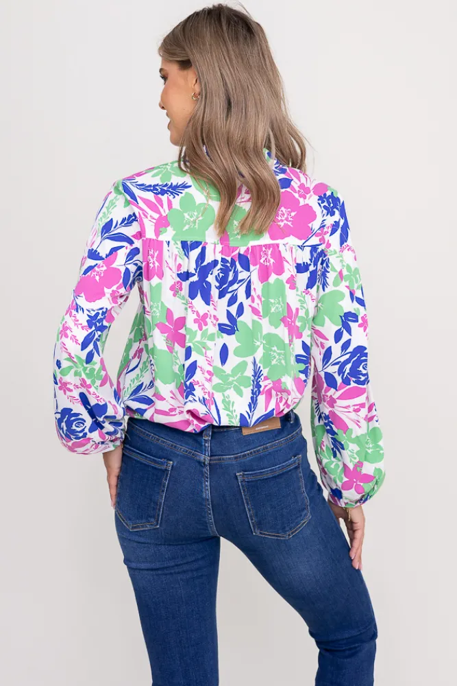 Damskie Polski Koszula z bufiastymi rękawami KAMI Wzór 5