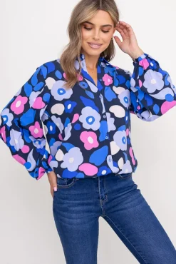 Damskie Polski Koszula z bufiastymi rękawami KAMI Wzór 6