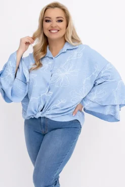 Damskie Włoski Koszula z falbanami na rękawach HERIEN Wzór 3