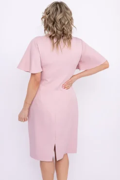 Polski Kremowo różowa Sukienka PARMI