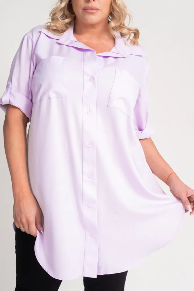 Damskie Włoski Liliowa Koszula SIRIN