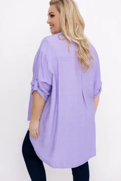 Damskie Włoski Liliowa Koszula TERIEN