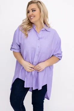 Damskie Włoski Liliowa Koszula TERIEN