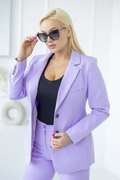 Damskie Polski Liliowa Marynarka jednorzędowa TENZI