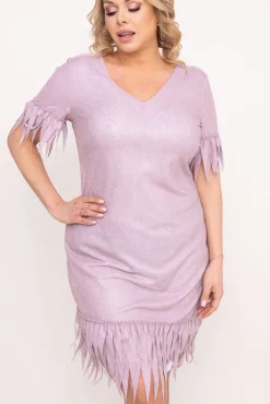 Polski Lilioworóżowa Sukienka błyszcząca INFLUENCER